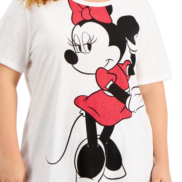 NWT Love Tribe Plus White Trendy Minnie Mouse T-Shirt Size 2X - Picture 2 of 3